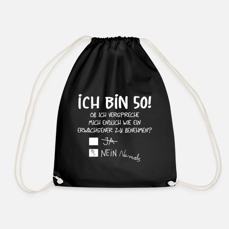 ICH BIN 50! - 50. GEBURTSTAG - Turnbeutel - Schwarz
