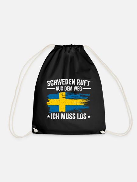 Schweden Skandinavien Schwedisch Schwede - Turnbeutel - Schwarz