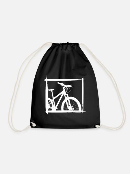 Silhouette Malen Berge Geschenk Fahrrad Radfahrer - Turnbeutel - Schwarz