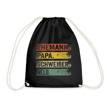 Schweißer Papa Vater Vatertag Metallbauer - Turnbeutel - Schwarz - Vorne