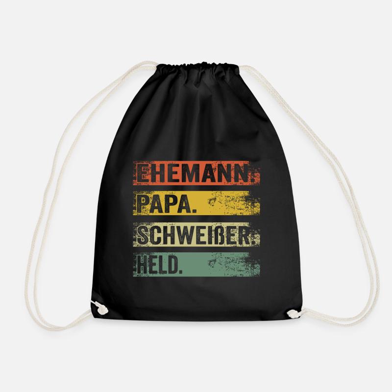 Schweißer Papa Vater Vatertag Metallbauer - Turnbeutel - Schwarz