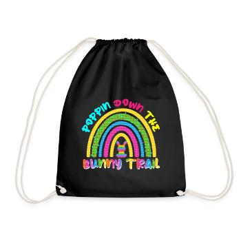 Poppin Down The Rabbit Trail Rabbit Pop It Rainbow - Turnbeutel - Schwarz - Vorne