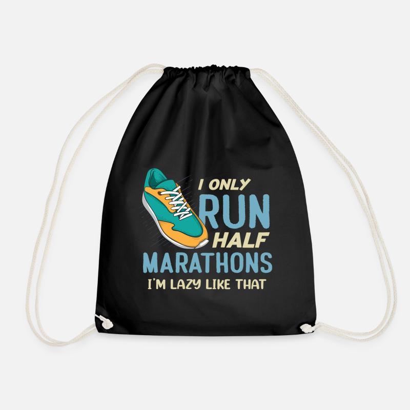 Funny Running I Only Run Half Marathons Runner - Turnbeutel - Schwarz