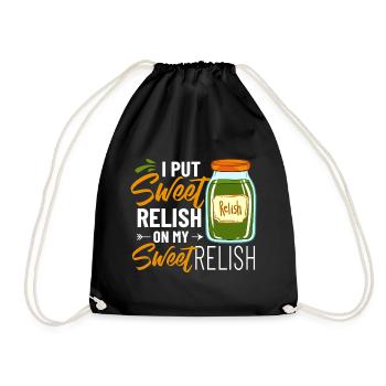 Sweet Relish Pickles Bottle Spice Jar - Drawstring Bag - black - Front