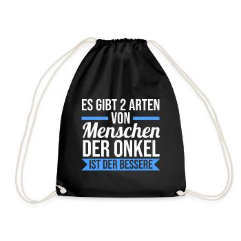 Patenonkel Pate Onkel - Turnbeutel - Schwarz - Vorne
