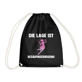 Die Lage ist Besäufniserregend Fee - Turnbeutel - Schwarz - Vorne