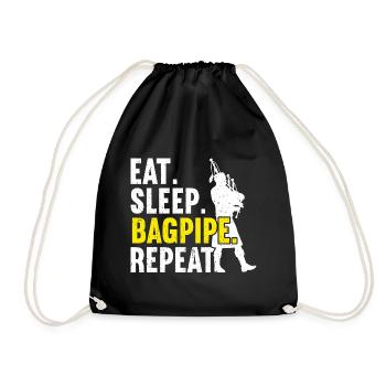 Bagpipe Bagpiper Bagpipes - Drawstring Bag - black - Front