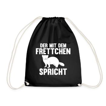 Der mit dem Frettchen spricht - Turnbeutel - Schwarz - Vorne
