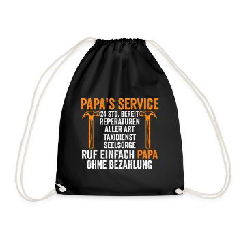 Vater Vatertag Papa - Turnbeutel - Schwarz - Vorne