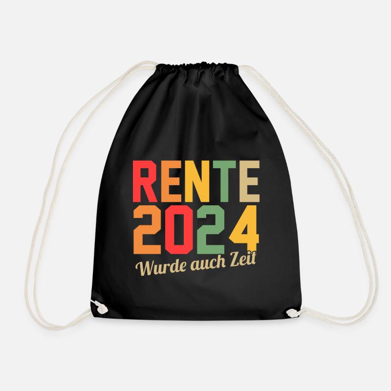 Rentnerin 2024 Pension Ruhestand Rente - Turnbeutel - Schwarz