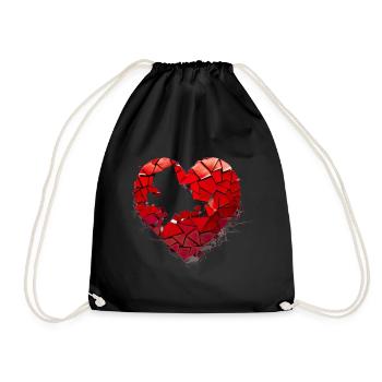Valentinstag Herz Liebe Liebesbeweis Gefühle - Turnbeutel - Schwarz - Vorne
