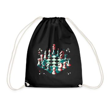 Pixel Chess Art Chess joueur cadeau - Sac de sport léger - noir - Devant