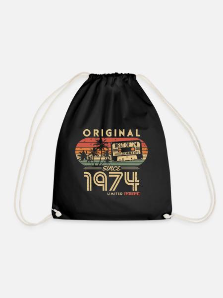 Original 1974 Jahrgang Vintage Retro Geburtstag - Turnbeutel - Schwarz