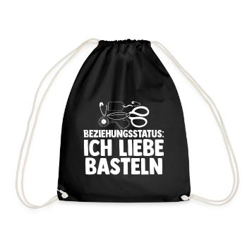 Beziehungsstatus Bastler Bastelunterricht Basteln - Turnbeutel - Schwarz - Vorne