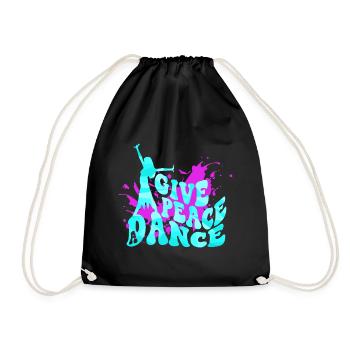Give Peace a Dance Ballett und Tanz Geschenk - Turnbeutel - Schwarz - Vorne