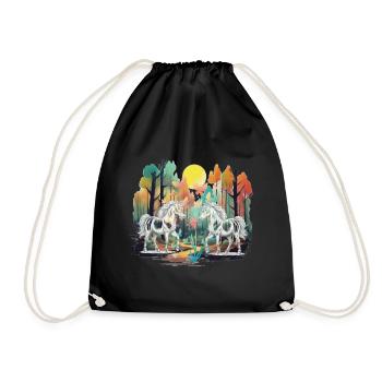 Habitants de la forêt Licornes Licornes Créatures mythiques - Sac de sport léger - noir - Devant