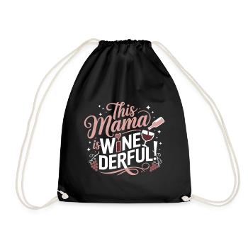 This Mom Is Weinderbar – Wine Lover Shirt - Drawstring Bag - black - Front