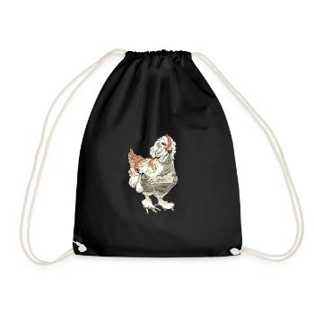 German salmon chicken hens chicken egg - Drawstring Bag - black - Front