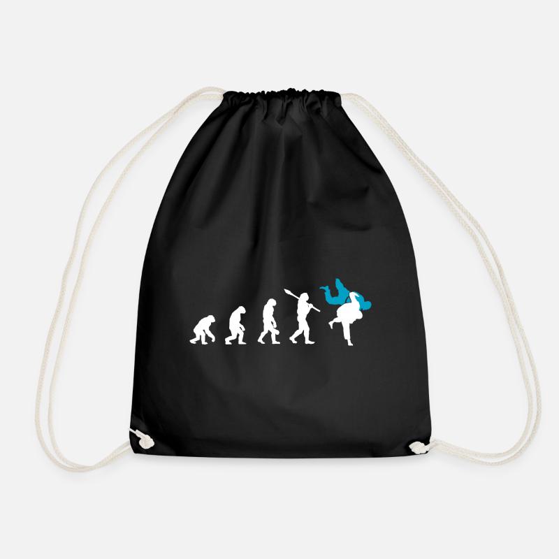 Judo Evolution cooles Judoka Retro Geschenk - Turnbeutel - Schwarz