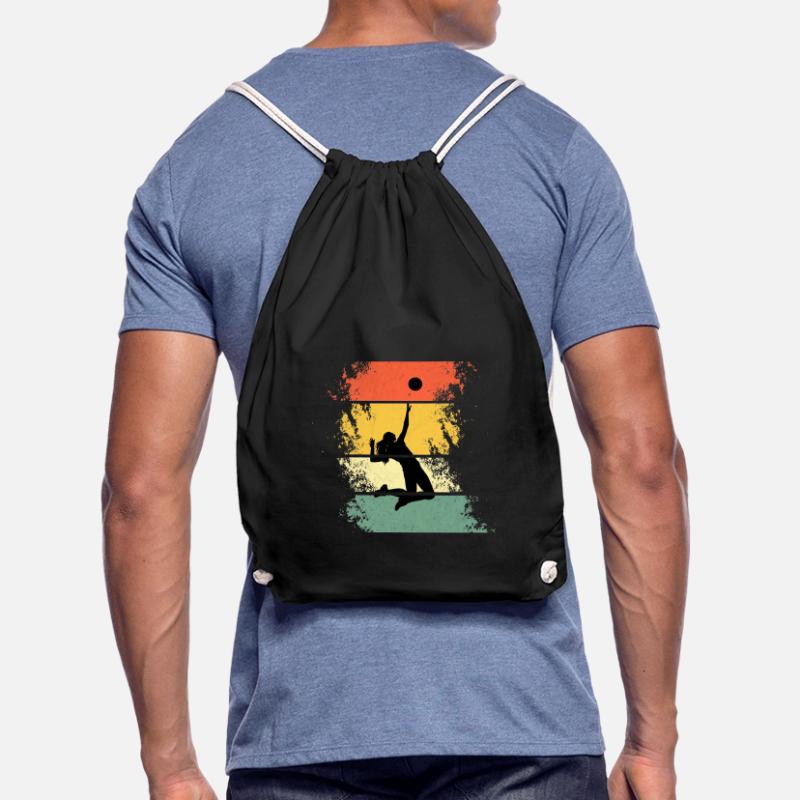 Retro volleyball indication attack attack Drawstring Bag