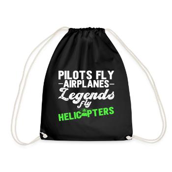 Hélicoptère pilote hélico hélicoptère - Sac de sport léger - noir - Devant