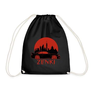 Zenki Gift JDM Motorsport Japan Car Gift - Drawstring Bag - black - Front