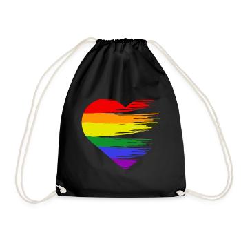 LGBTQ Heart Liebe Herz - Turnbeutel - Schwarz - Vorne