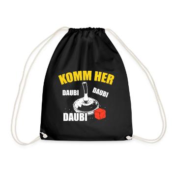 Komm Her Daubi Daubi Stockschütze Eisstock Daube - Turnbeutel - Schwarz - Vorne