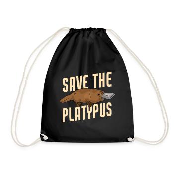 Save The Platypus Funny Platypus Animal - Drawstring Bag - black - Front