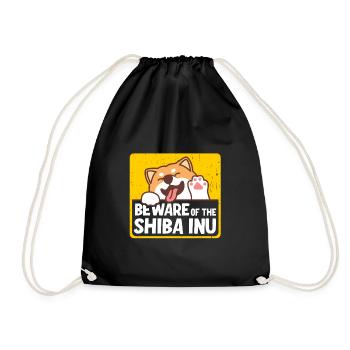 Beware of the Shiba Inu - Drawstring Bag - black - Front
