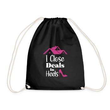 I Close Deals In Heels - Turnbeutel - Schwarz - Vorne