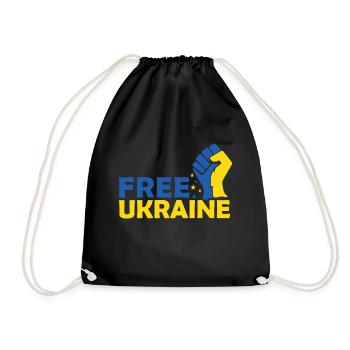 Free Ukraine - Turnbeutel - Schwarz - Vorne