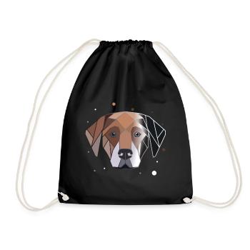 Hund Polygon - Turnbeutel - Schwarz - Vorne