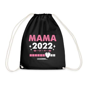 Mama 2022 Laden Mutter Muttertag Werdende Mama Loa - Turnbeutel - Schwarz - Vorne