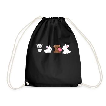 Animaux Panda Lapin Ours Militant des droits des animaux - Sac de sport léger - noir - Devant