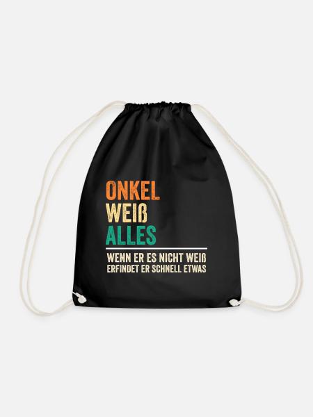 Patenonkel Pate Onkel - Turnbeutel - Schwarz