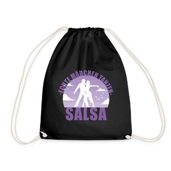 Echte Mädchen tanzen Salsa! Tänzerin Geschenk - Turnbeutel - Schwarz - Vorne
