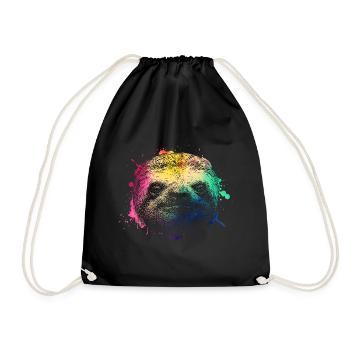 Buntes Faultier Sloth - Turnbeutel - Schwarz - Vorne