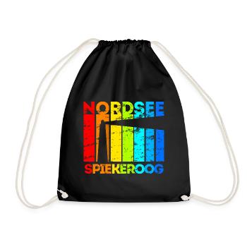 Spiekeroog Nordsee Ostfriesische Insel Geschenk - Turnbeutel - Schwarz - Vorne