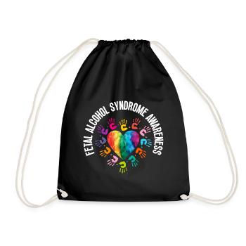 Pretty Hand Art pour la sensibilisation à l’alcool fœtal - - Sac de sport léger - noir - Devant