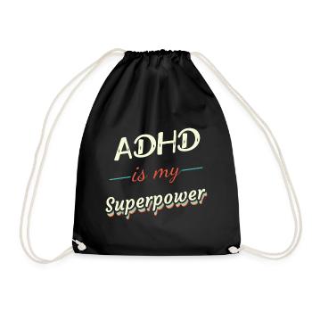 Le TDAH est mon superpouvoir - Sac de sport léger - noir - Devant
