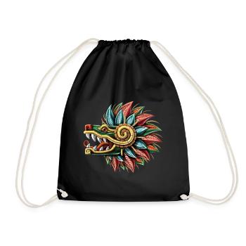 Quetzalcoatl Aztec Feathered Serpent God - Drawstring Bag - black - Front