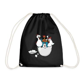 Coquille d’œuf Poulets Oeufs de Pâques Volaille Volaille - Sac de sport léger - noir - Devant