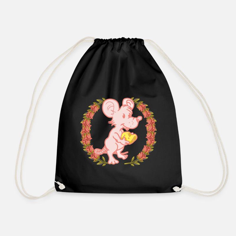 Maus Geburtstagsgeschenk Käse Rosen Gratulieren - Turnbeutel - Schwarz