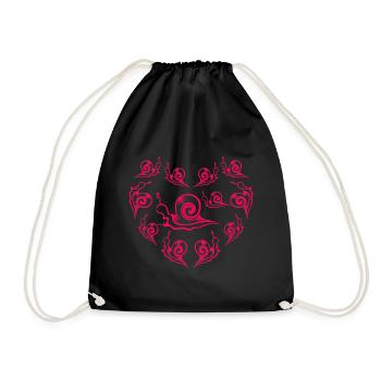 Forever Love Snail - Drawstring Bag - black - Front
