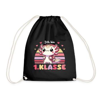 Enfin écolier mignon axolotl pour l’inscription à l’école - Sac de sport léger - noir - Devant