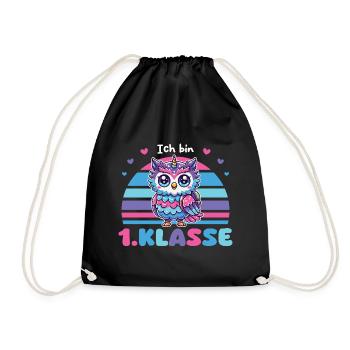 Je suis en 1ère année 2025 hibou mignon pour l’inscription à l’école - Sac de sport léger - noir - Devant