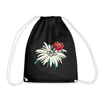 Fleur Naturelle Edelweiss Coccinelle Alpes Tyrol - Sac de sport léger - noir - Devant