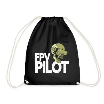 FPV Pilot - FPV Drohne Drohnenpilot - Turnbeutel - Schwarz - Vorne