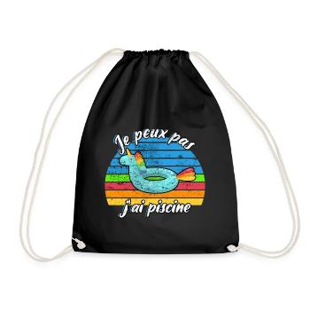 Je peux pas j'ai piscine - Sac de sport léger - noir - Devant